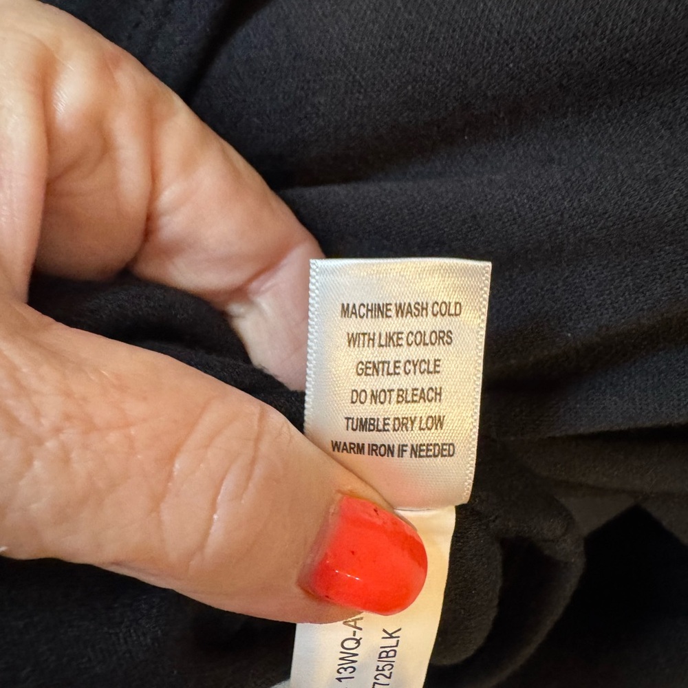 NWT  Belle Du Jour Black Mock Wrap Top   MEDIUM    #3 - Picture 9 of 11